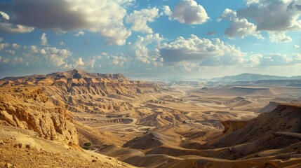 Naklejka premium Breathtaking Negev Desert Rocky Hills Stunning Middle Eastern Landscape
