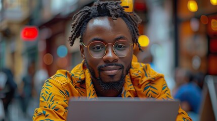 Obraz premium african american engineering are about to checking solar panels electrical and instrument technician use laptop to maintenance electric solution