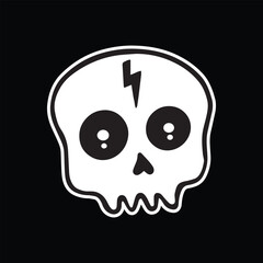 skull art illustration hand drawn black and white
