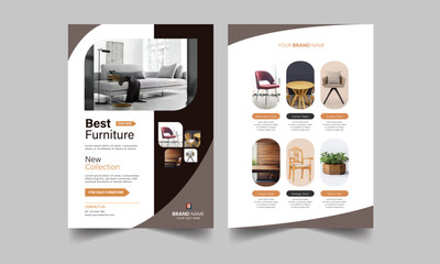Furniture catalog template and Furniture flyer template design a4