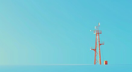 Obraz premium Isolated Telephone Pole in a Clear Sky