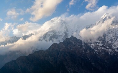 Aerial view of stunning Nepalese Himalayan scenery
