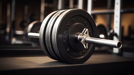 Fototapeta premium Barbell for fitness training in the gym.