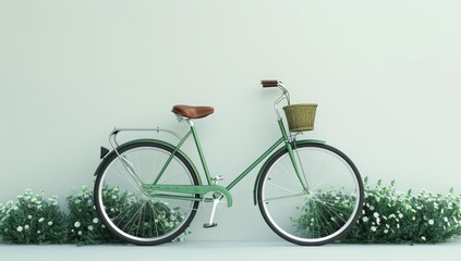 Bike Entwined with Green Leaves