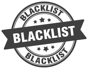 blacklist stamp. blacklist label on transparent background. round sign