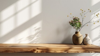 Empty beautiful wood tabletop counter on interior background