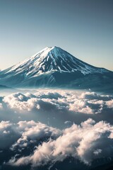 Majestic Mt. Fuji: A Cloud-Kissed Peak
