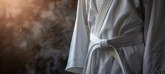 Dynamic karate uniform at summer olympics, showcasing precise technique and skilled movements