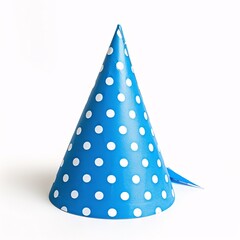 Blue Polka Dot Paper Party Hat