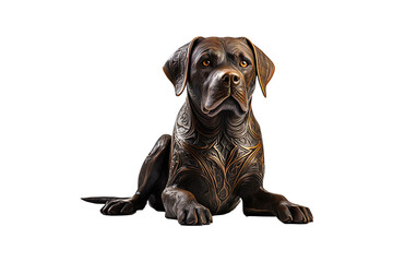 Dog Statue isolated on transparent background.