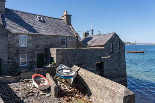 Famous historic Lodberrie at Bains Beach, Lerwick, Shetland Islands, Scotland