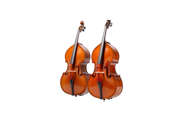 Double Basses isolated on transparent background.