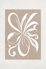 Fashionable illustration in vintage style. Pattern to print for wall decorations. Abstract botanical shapes. Generated by Ai