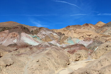 Mountains against the backdrop of a blue sky. Death Valley, California, USA