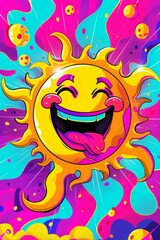 Fototapeta premium Sunny Smiles on a Rainbow Canvas