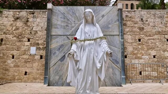 Statue of the blessed Virgin Mary in the Church of the Annunciation in Nazareth, Israel