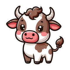 Cute bull cartoon vector
