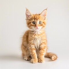 Adorable Orange Kitten in Studio Shot