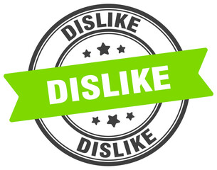 dislike stamp. dislike label on transparent background. round sign