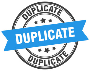 duplicate stamp. duplicate label on transparent background. round sign