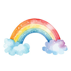Regenbogen mit Wasserfarben gezeichnet, Vektor