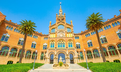 Hospital Recinte Modernista de Sant Pau in Barcelona city, Spain