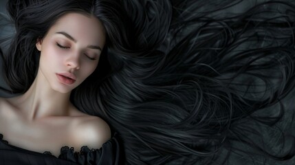 Elegant Portrait of a Woman with Long Hair