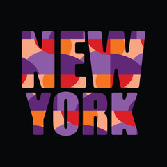 New york text typography design for tshirt print, canvas print, mug print, print on demand.