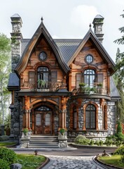 European-style retro wooden house