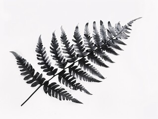 Naklejka premium Fern Leaf and Branch in Monochrome