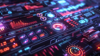 Obraz premium Vibrant Sci-Fi Digital Artwork