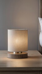 Modern Minimalist Wooden Table Lamp with Fabric Shade