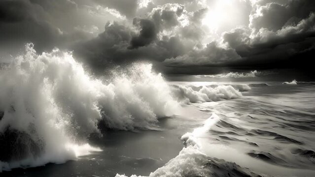 The relentless crashing of waves on the beach reflects the everpresent motion of electrons in an atom.