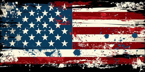 Close-up illustration of the American flag.