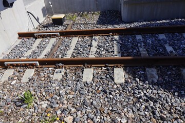 old railway tracks in the countryside