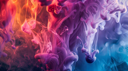 Obraz premium A colorful explosion of smoke and fire, with a mix of purple, blue