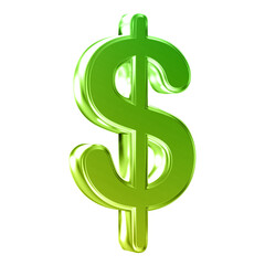 Dollar Symbol . 3D render gradient Dollar