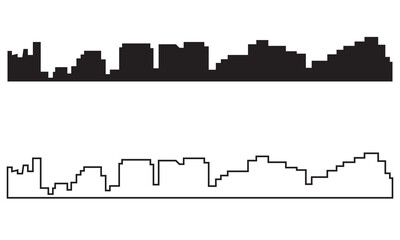 Fototapeta premium Set city silhouettes vector illustration. EPS 10