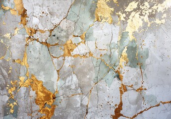 Vintage Distressed Wallpaper with Gold Texture