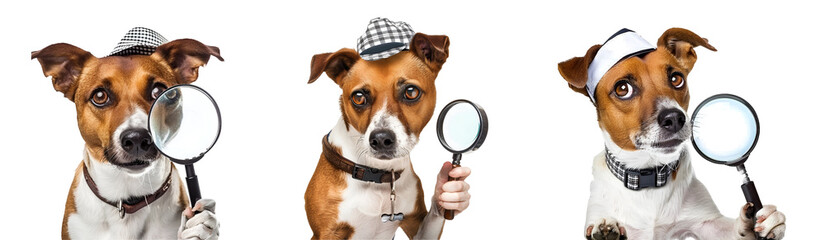 collection dog and magnifying glass