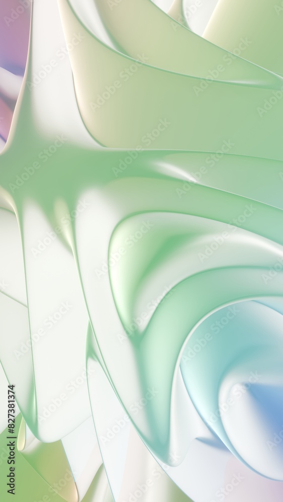 Poster Waves of dynamic waveforms with 3D effects, creating a visually rhythmic and harmonious composition..