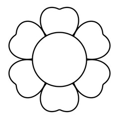 flower y2k element line icon.