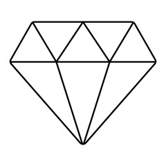 diamond y2k element line icon.