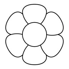 flower y2k element line icon.