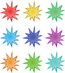 vector starburst tag element. comic starburst icon