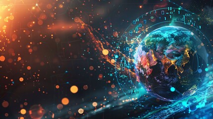 Obraz premium Cyberspace Travel: A Journey Through the Digital World