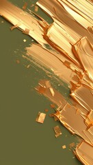 A Close Up of Gold Paint on a Green Surface Background
