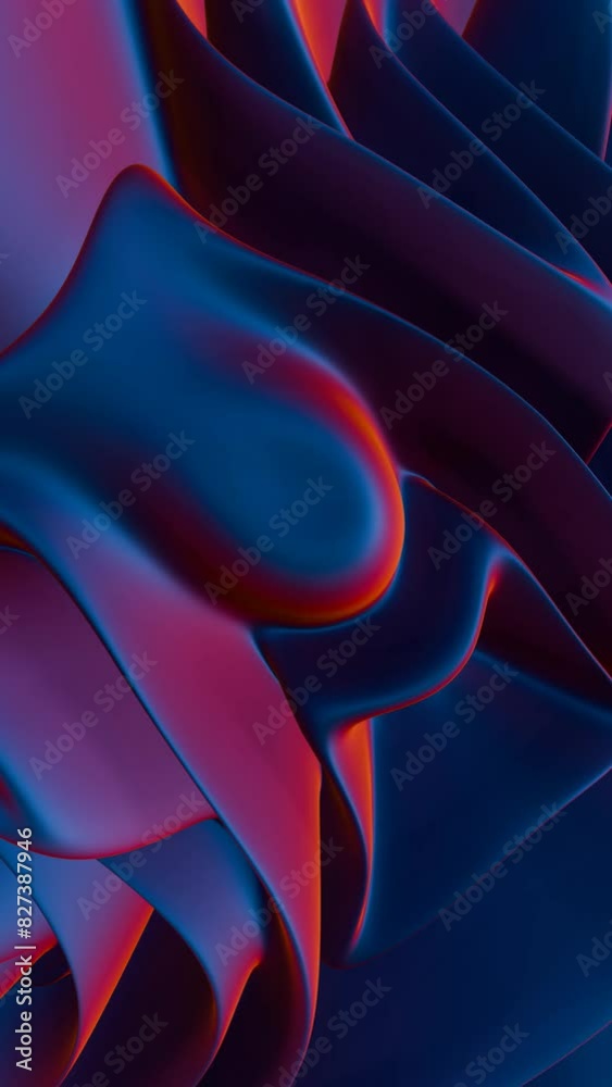Leinwandbilder Waves of dynamic waveforms with 3D effects, creating a visually rhythmic and harmonious composition.	