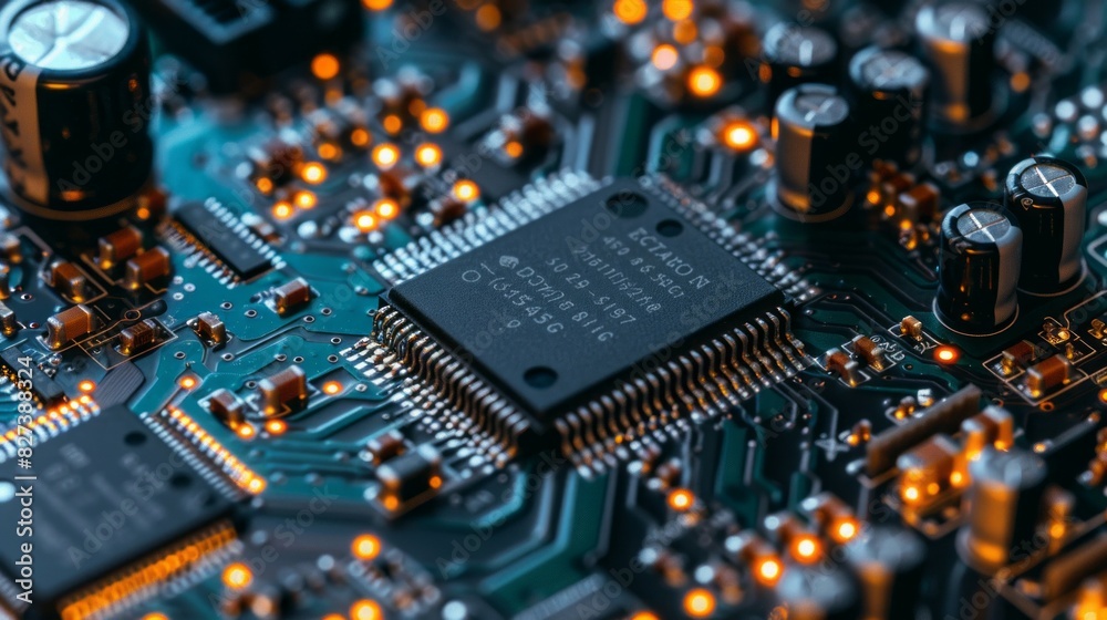 Aufkleber A close up of a computer chip with the words 