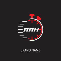 AAH letter logo vector Unique attractive creative modern initial design white color on black color background AAH letter logo icon design
